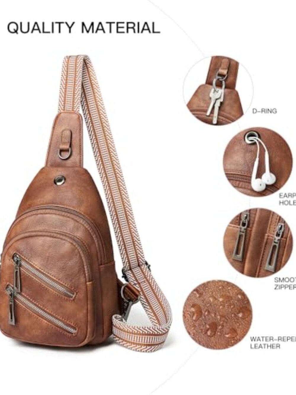 π Sling Bag For Women Men Cross body Chest Bags Small Backpack Purse Fanny - Picture 5 of 7